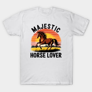 Running Horse Lover Retro Vintage T-Shirt